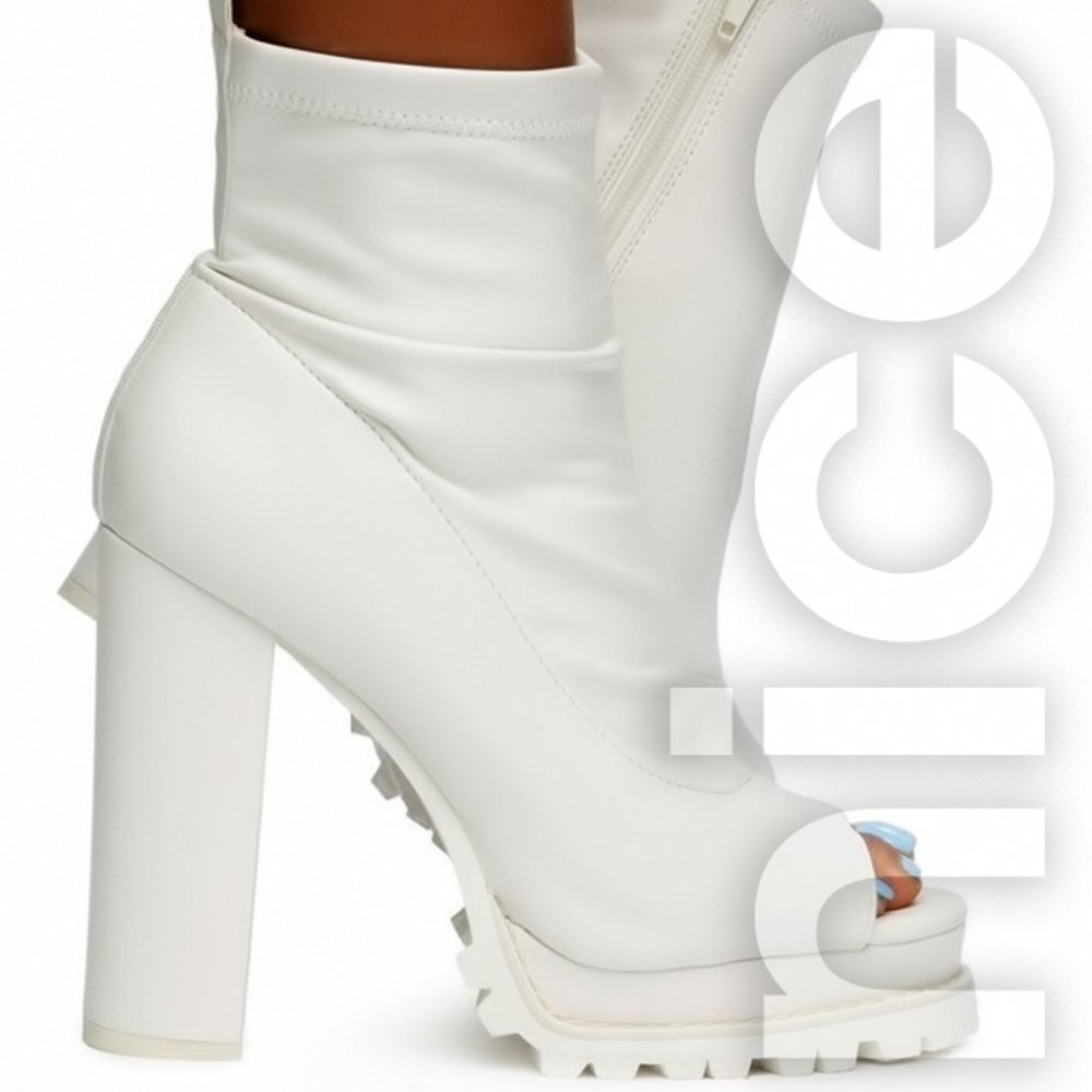 LILIANA MONCLAIR-21 ANKLE HIGH SIDE ZIPPER PLATFORM HEELS